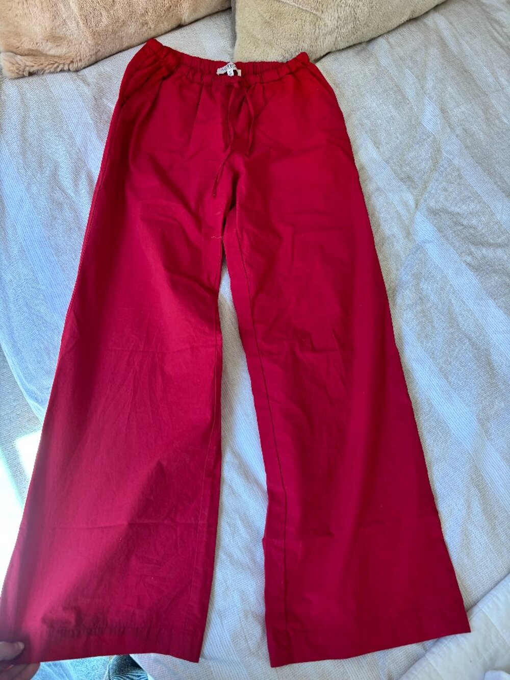 Nation LA Lucia Tie Waist Pant in Red